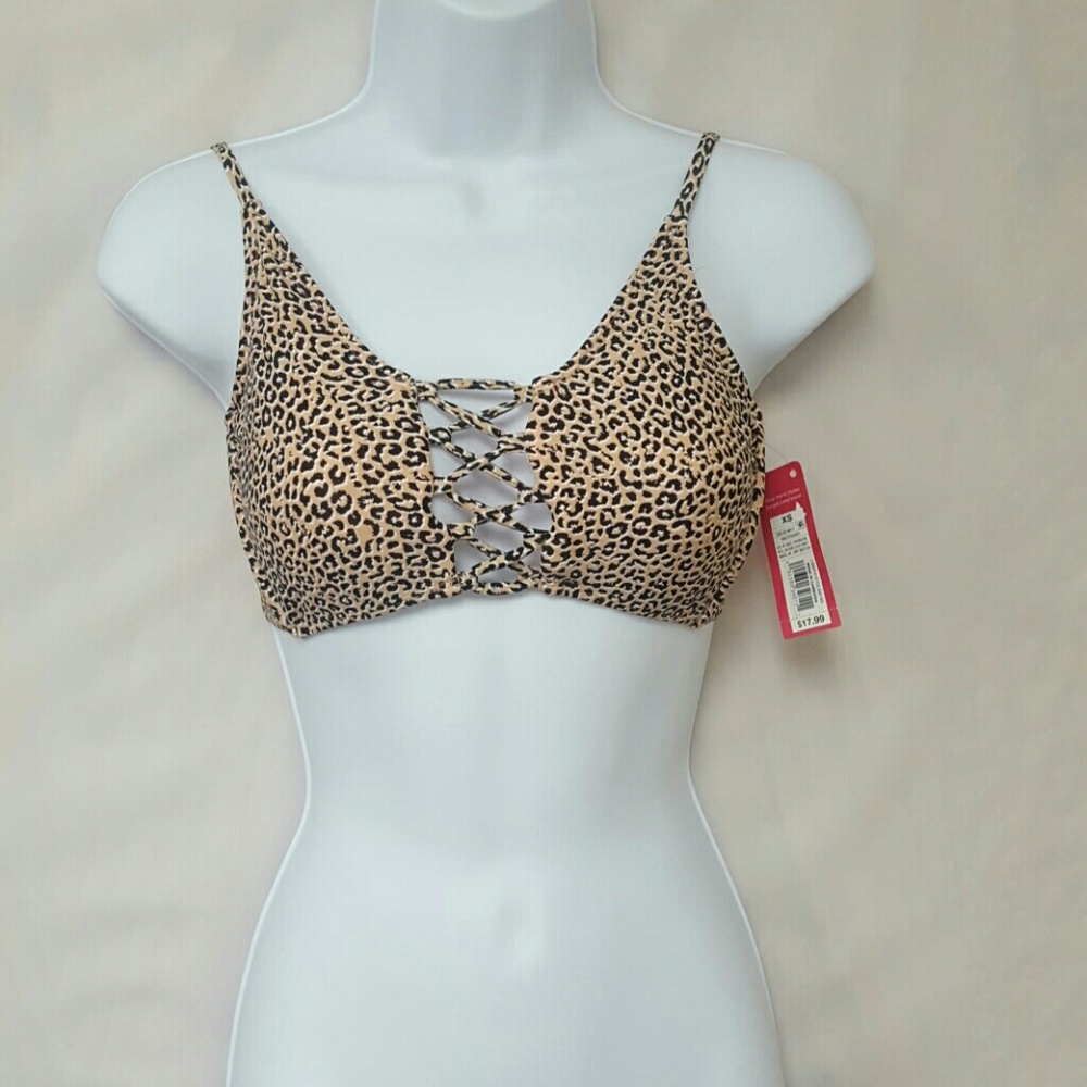 Leppard Print Bikini Top